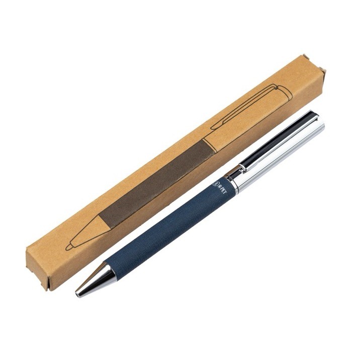 Bolígrafo roller giratorio de latón y RPET personalizable tinta azul séptima vista Bolígrafo roller giratorio de latón y RPET personalizable tinta azul séptima vista