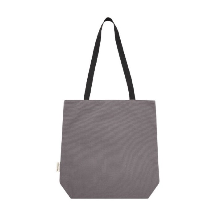 Bolsa versátil de algodón reciclado GRS con bolsillo para PC 15” color gris segunda vista trasera Bolsa versátil de algodón reciclado GRS con bolsillo para PC 15” color gris segunda vista trasera
