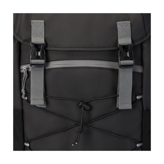 Mochila reciclada impermeable para PC con varios bolsillos 15,6” color negro vista detalle 1