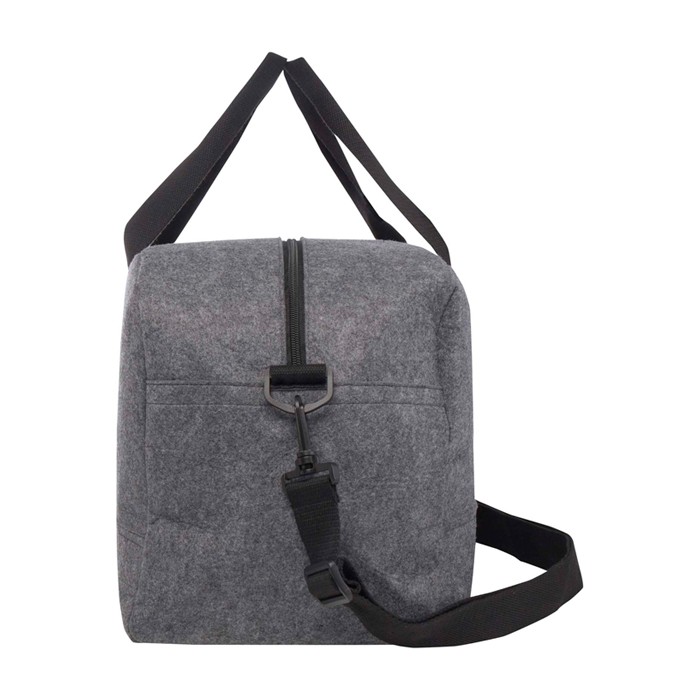 Bolsa multiusos de fieltro reciclado de calidad con correas color gris oscuro segunda vista lateral Bolsa multiusos de fieltro reciclado de calidad con correas color gris oscuro segunda vista lateral