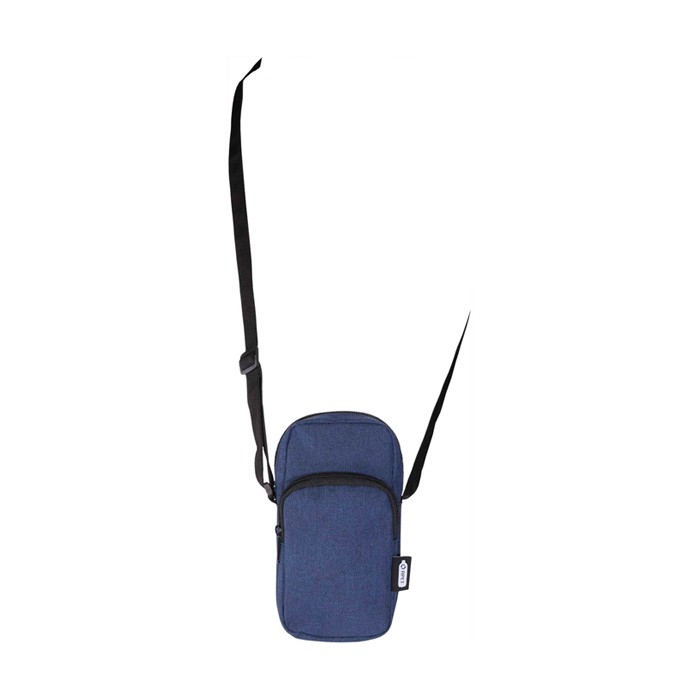 Funda para móvil de poliéster reciclado con correas ajustables color azul marino tercera vista Funda para móvil de poliéster reciclado con correas ajustables color azul marino tercera vista