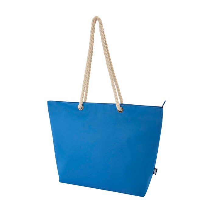 Bolsa de playa de poliéster reciclado con asas de cordón 23L color azul real
