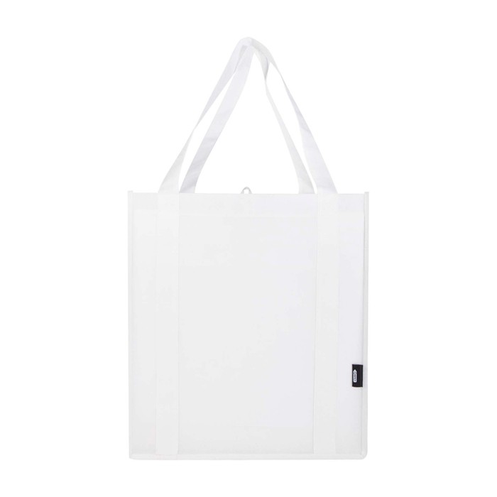 Bolsa multiusos de poliéster reciclado con base de apoyo 29L color blanco tercera vista frontal