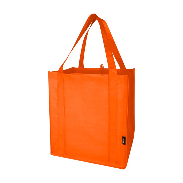 Bolsa multiusos de poliéster reciclado con base de apoyo 29L color naranja