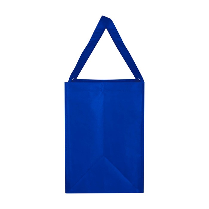 Bolsa multiusos de poliéster reciclado con base de apoyo 29L color azul real vista lateral
