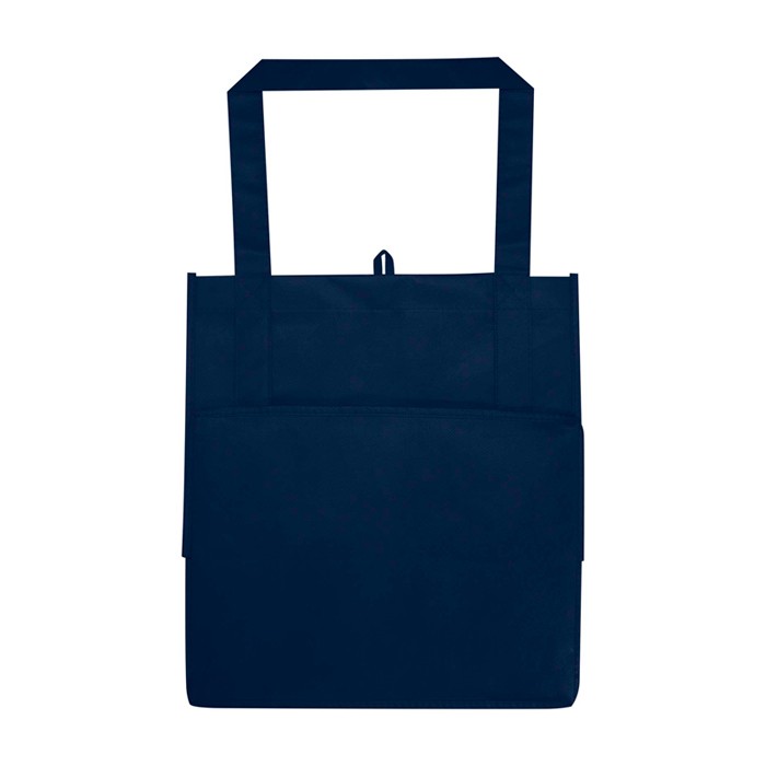 Bolsa multiusos de poliéster reciclado con base de apoyo 29L color azul marino segunda vista trasera
