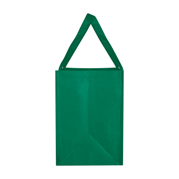Bolsa multiusos de poliéster reciclado con base de apoyo 29L color verde vista lateral