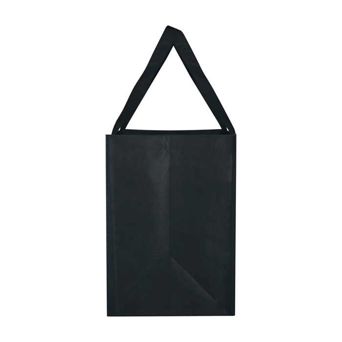 Bolsa multiusos de poliéster reciclado con base de apoyo 29L color negro vista lateral