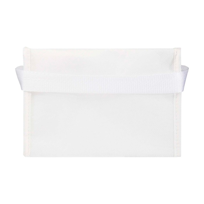 Bolsa térmica de non-woven reciclado para 6 latas y capacidad 4L color blanco segunda vista trasera Bolsa térmica de non-woven reciclado para 6 latas y capacidad 4L color blanco segunda vista trasera