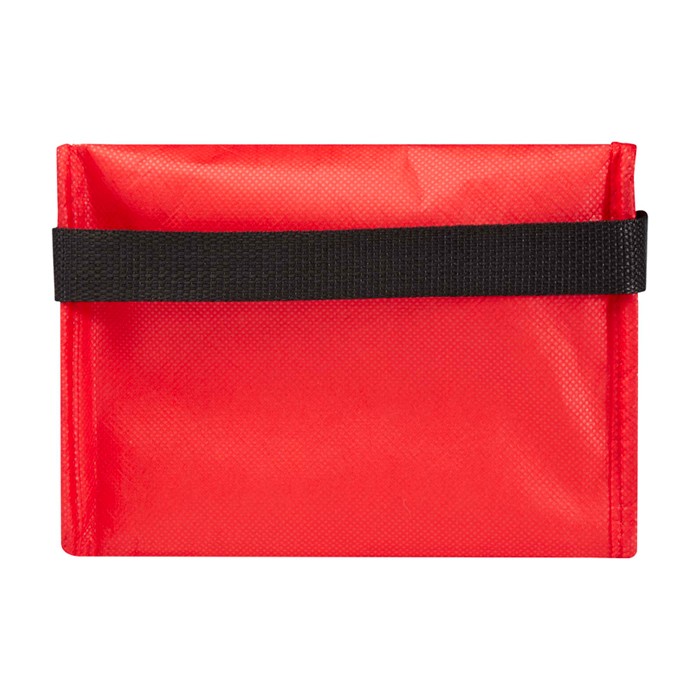 Bolsa térmica de non-woven reciclado para 6 latas y capacidad 4L color rojo segunda vista trasera Bolsa térmica de non-woven reciclado para 6 latas y capacidad 4L color rojo segunda vista trasera