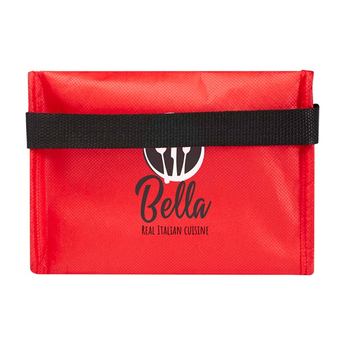 Bolsa térmica de non-woven reciclado para 6 latas y capacidad 4L color rojo vista impresión serigrafía Bolsa térmica de non-woven reciclado para 6 latas y capacidad 4L color rojo vista impresión serigrafía
