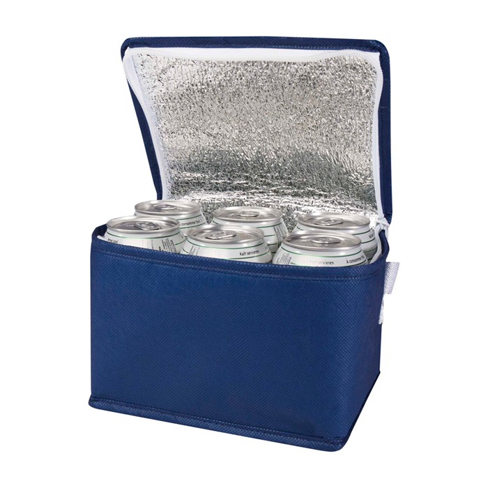 Bolsa térmica de non-woven reciclado para 6 latas y capacidad 4L color azul real Bolsa térmica de non-woven reciclado para 6 latas y capacidad 4L color azul real