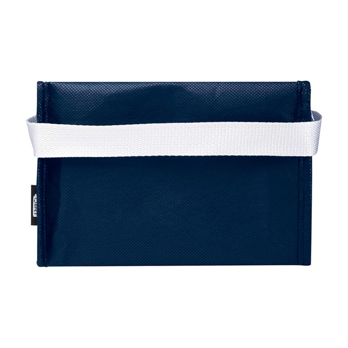 Bolsa térmica de non-woven reciclado para 6 latas y capacidad 4L color azul marino segunda vista trasera Bolsa térmica de non-woven reciclado para 6 latas y capacidad 4L color azul marino segunda vista trasera