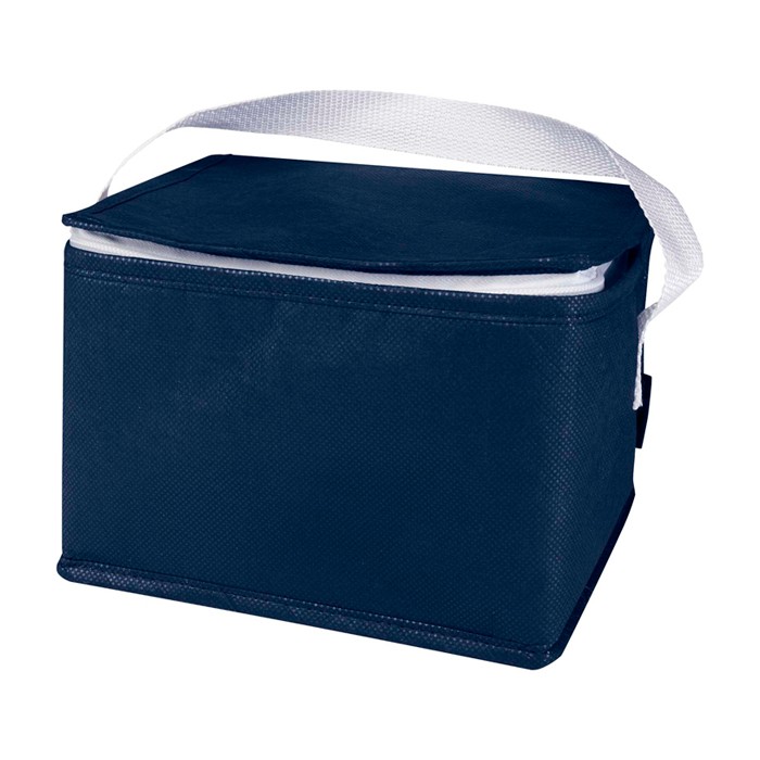 Bolsa térmica de non-woven reciclado para 6 latas y capacidad 4L color azul marino segunda vista Bolsa térmica de non-woven reciclado para 6 latas y capacidad 4L color azul marino segunda vista
