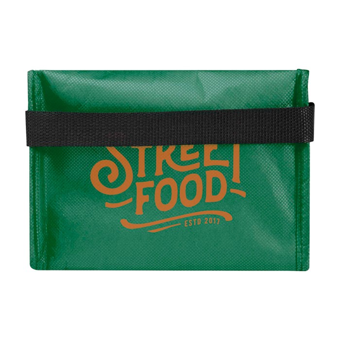 Bolsa térmica de non-woven reciclado para 6 latas y capacidad 4L color verde vista impresión serigrafía Bolsa térmica de non-woven reciclado para 6 latas y capacidad 4L color verde vista impresión serigrafía