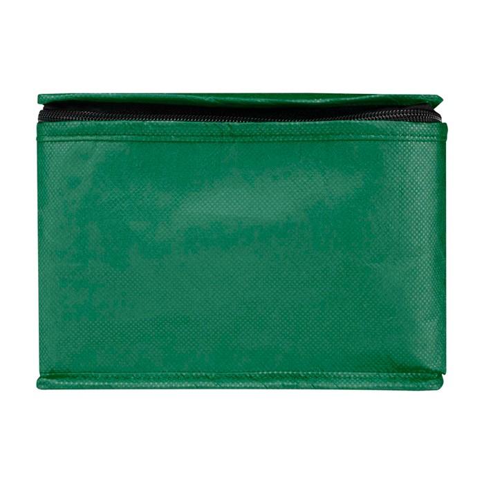 Bolsa térmica de non-woven reciclado para 6 latas y capacidad 4L color verde segunda vista frontal Bolsa térmica de non-woven reciclado para 6 latas y capacidad 4L color verde segunda vista frontal
