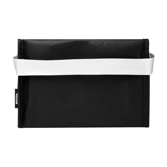 Bolsa térmica de non-woven reciclado para 6 latas y capacidad 4L color negro segunda vista trasera Bolsa térmica de non-woven reciclado para 6 latas y capacidad 4L color negro segunda vista trasera