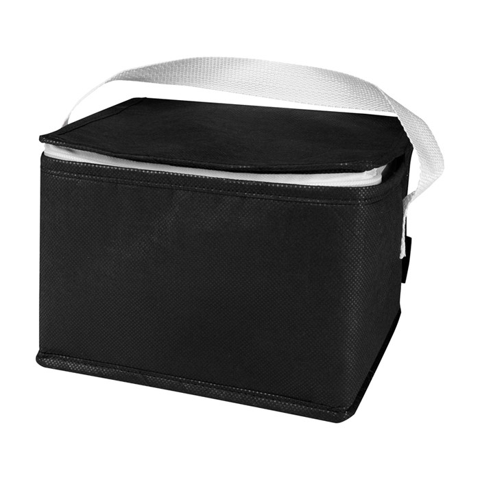 Bolsa térmica de non-woven reciclado para 6 latas y capacidad 4L color negro segunda vista Bolsa térmica de non-woven reciclado para 6 latas y capacidad 4L color negro segunda vista