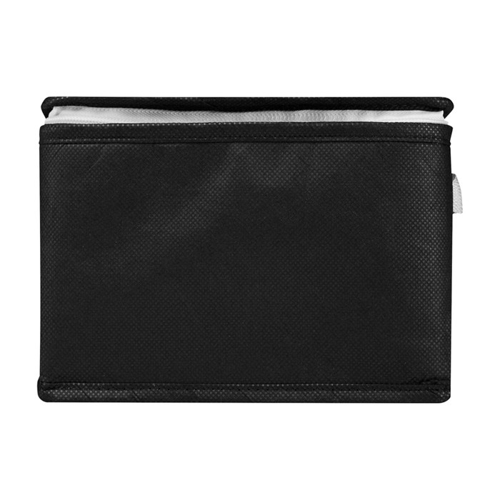 Bolsa térmica de non-woven reciclado para 6 latas y capacidad 4L color negro segunda vista frontal Bolsa térmica de non-woven reciclado para 6 latas y capacidad 4L color negro segunda vista frontal