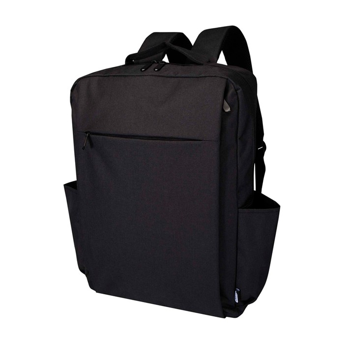 Mochila de poliéster reciclado con compartimento para PC 15” color gris oscuro Mochila de poliéster reciclado con compartimento para PC 15” color gris oscuro