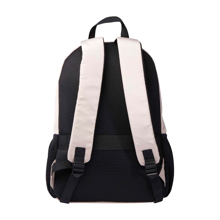 Mochila para portátil de poliéster reciclado con bolsillo PC 15” color marfil segunda vista trasera Mochila para portátil de poliéster reciclado con bolsillo PC 15” color marfil segunda vista trasera