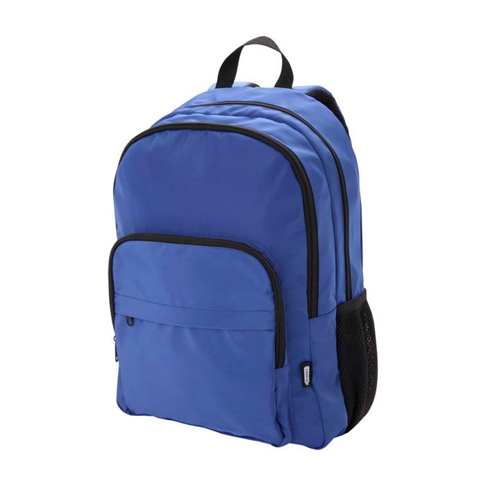 Mochila para portátil de poliéster reciclado con bolsillo PC 15” color azul real Mochila para portátil de poliéster reciclado con bolsillo PC 15” color azul real