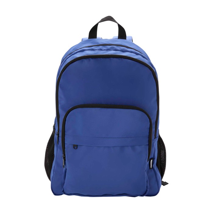 Mochila para portátil de poliéster reciclado con bolsillo PC 15” color azul real segunda vista frontal Mochila para portátil de poliéster reciclado con bolsillo PC 15” color azul real segunda vista frontal