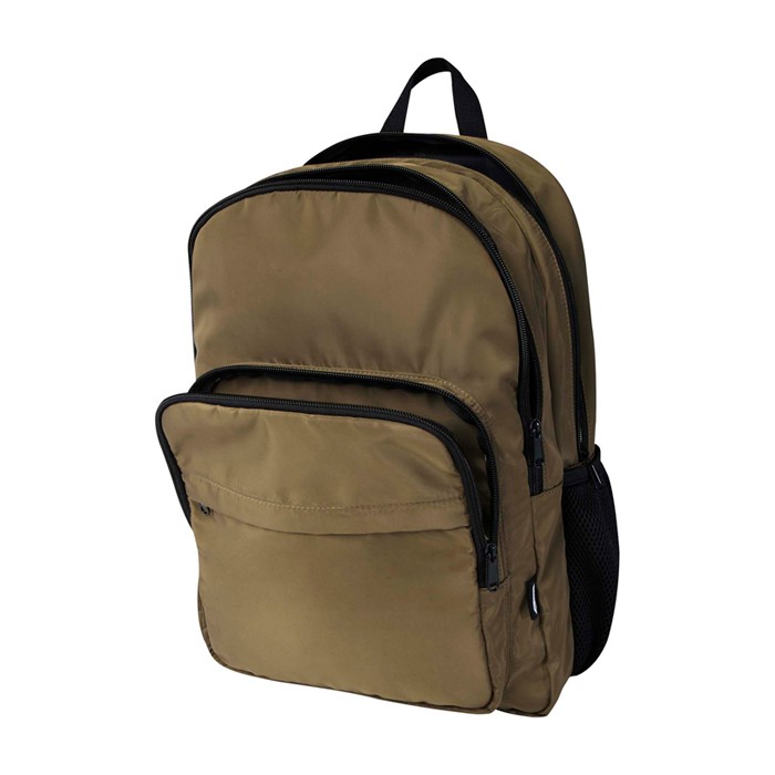 Mochila para portátil de poliéster reciclado con bolsillo PC 15” color verde oscuro tercera vista Mochila para portátil de poliéster reciclado con bolsillo PC 15” color verde oscuro tercera vista