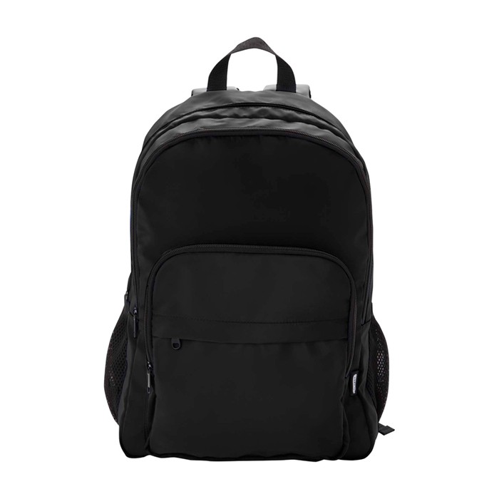 Mochila para portátil de poliéster reciclado con bolsillo PC 15” color negro segunda vista frontal Mochila para portátil de poliéster reciclado con bolsillo PC 15” color negro segunda vista frontal