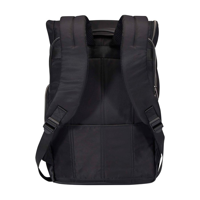 Mochila de viaje con tapa enrollable y varios bolsillos PC 15” color negro segunda vista trasera Mochila de viaje con tapa enrollable y varios bolsillos PC 15” color negro segunda vista trasera