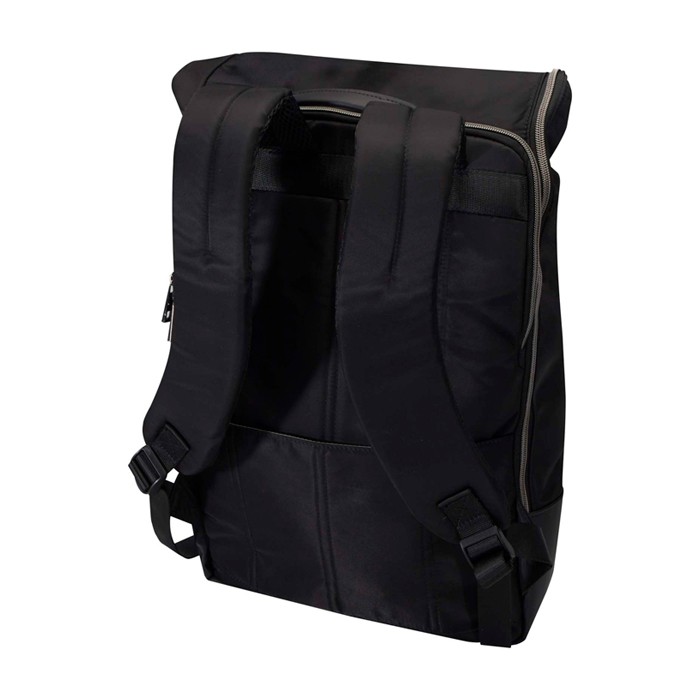 Mochila de viaje con tapa enrollable y varios bolsillos PC 15” color negro quinta vista Mochila de viaje con tapa enrollable y varios bolsillos PC 15” color negro quinta vista