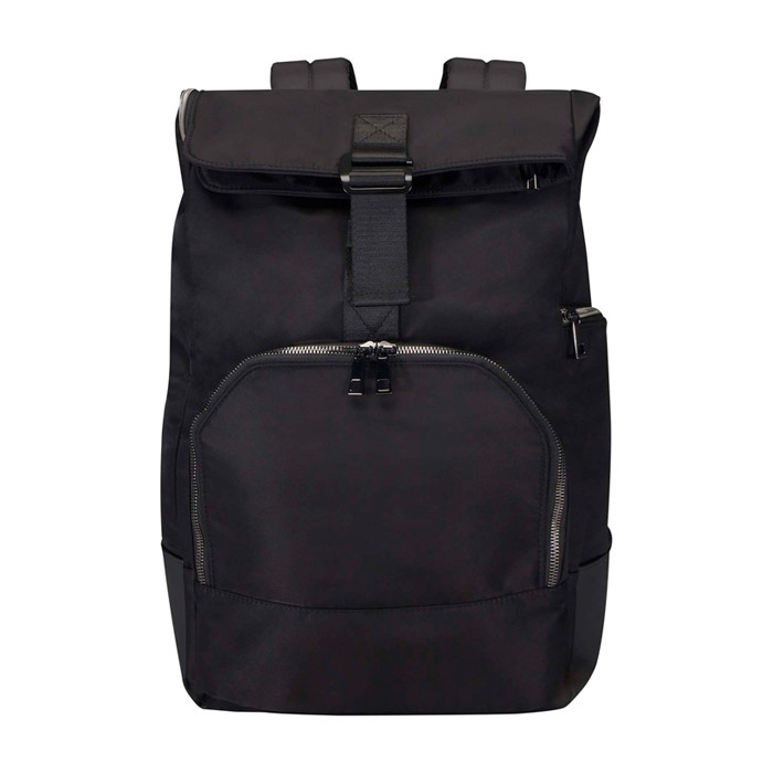 Mochila de viaje con tapa enrollable y varios bolsillos PC 15” color negro segunda vista frontal Mochila de viaje con tapa enrollable y varios bolsillos PC 15” color negro segunda vista frontal