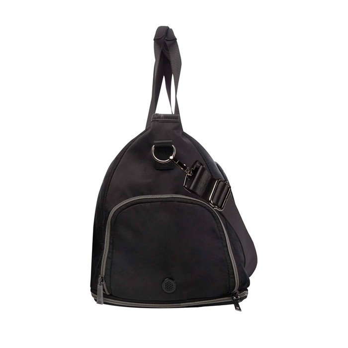 Bolsa deportiva expansible con diseño elegante y capacidad 35L color negro vista lateral Bolsa deportiva expansible con diseño elegante y capacidad 35L color negro vista lateral