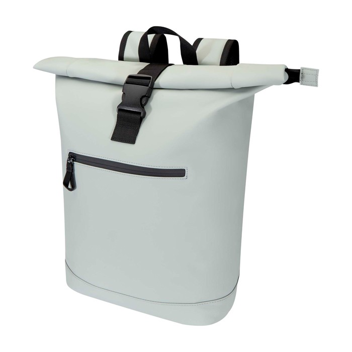 Mochila enrollable de piel sintética impermeable para PC 15” color gris Mochila enrollable de piel sintética impermeable para PC 15” color gris