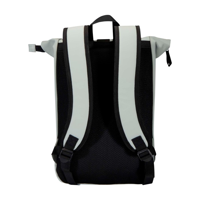 Mochila enrollable de piel sintética impermeable para PC 15” color gris segunda vista trasera Mochila enrollable de piel sintética impermeable para PC 15” color gris segunda vista trasera