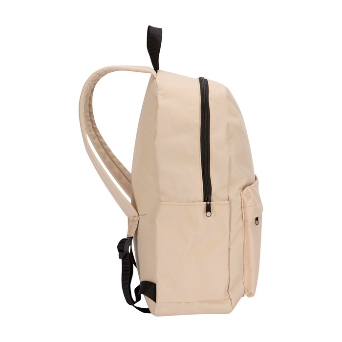 Mochila urban ecológica y repelente al agua 16L para PC 14” color marfil vista lateral