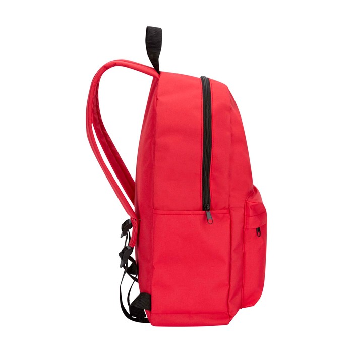 Mochila urban ecológica y repelente al agua 16L para PC 14” color rojo vista lateral
