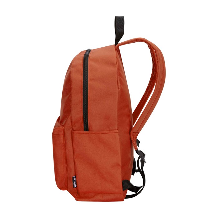 Mochila urban ecológica y repelente al agua 16L para PC 14” color salmón segunda vista lateral