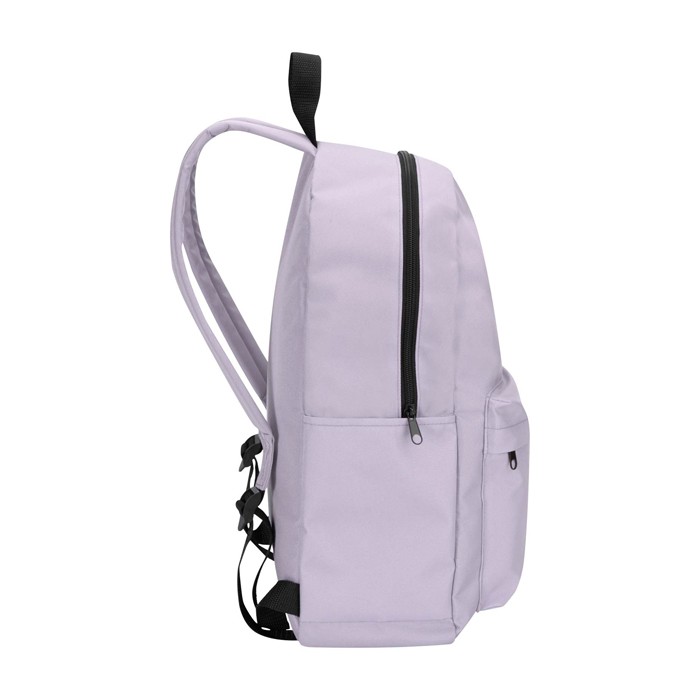 Mochila urban ecológica y repelente al agua 16L para PC 14” color lila vista lateral