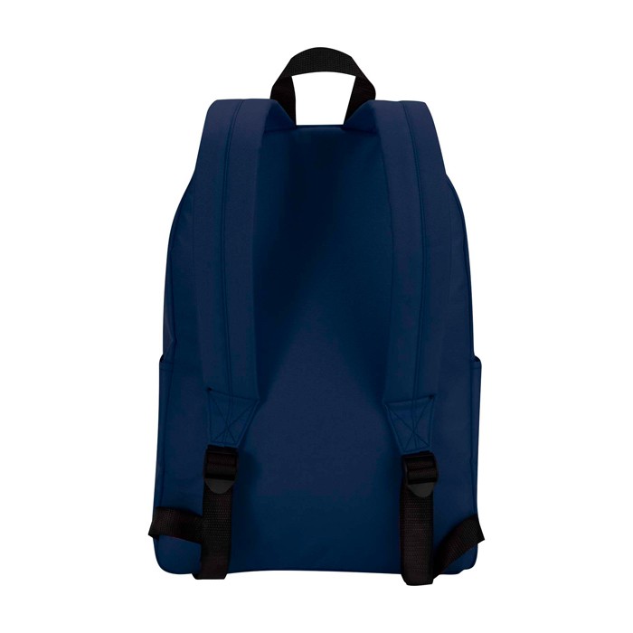 Mochila urban ecológica y repelente al agua 16L para PC 14” color azul marino segunda vista trasera