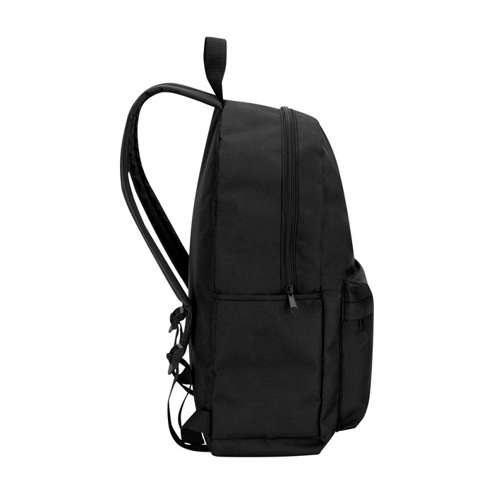 Mochila urban ecológica y repelente al agua 16L para PC 14” color negro vista lateral