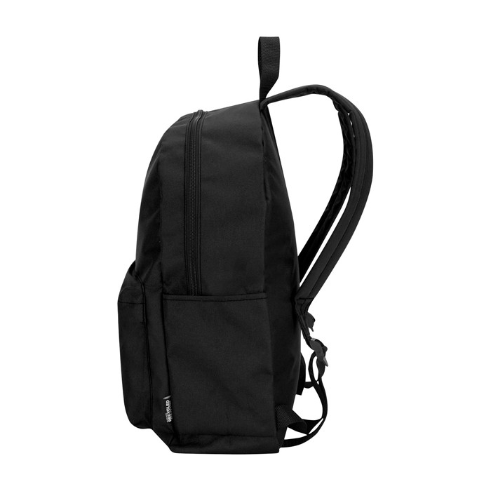 Mochila urban ecológica y repelente al agua 16L para PC 14” color negro segunda vista lateral
