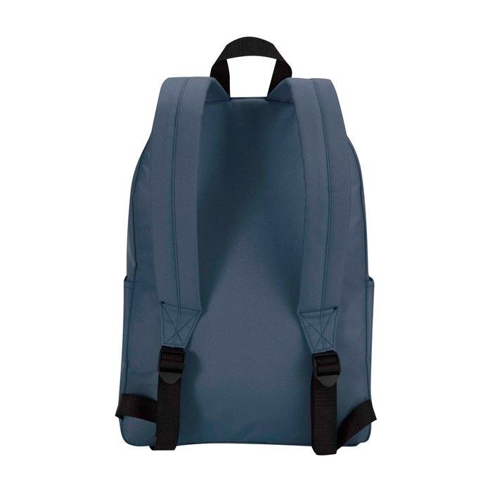 Mochila urban ecológica y repelente al agua 16L para PC 14” color azul cian segunda vista trasera