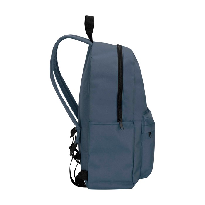 Mochila urban ecológica y repelente al agua 16L para PC 14” color azul cian vista lateral