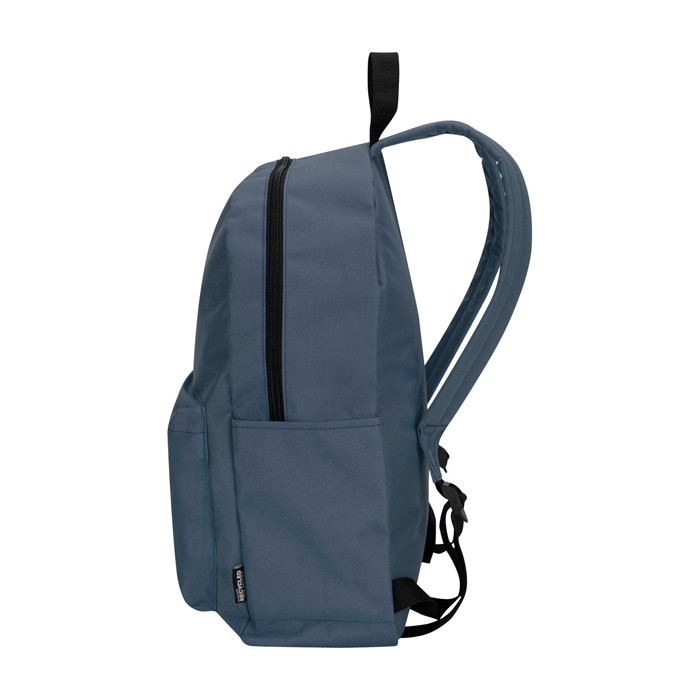 Mochila urban ecológica y repelente al agua 16L para PC 14” color azul cian segunda vista lateral