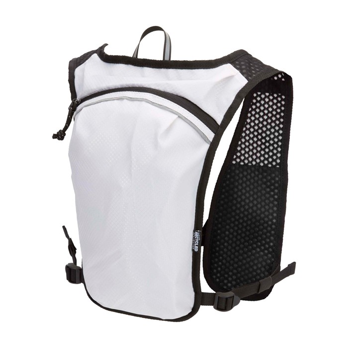 Chaleco de hidratación para running impermeable y reflectante color arena tercera vista Chaleco de hidratación para running impermeable y reflectante color arena tercera vista