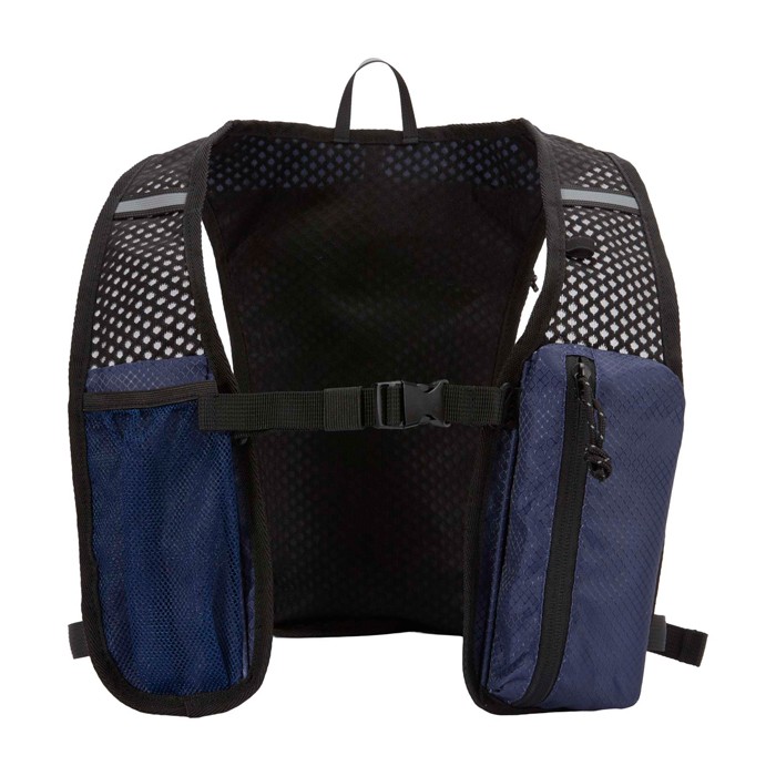 Chaleco de hidratación para running impermeable y reflectante color azul marino segunda vista frontal Chaleco de hidratación para running impermeable y reflectante color azul marino segunda vista frontal