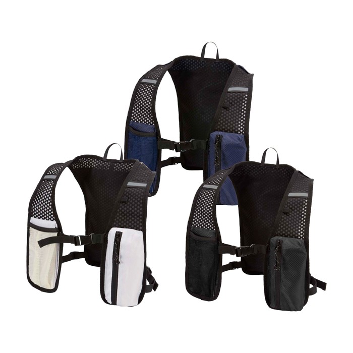 Chaleco de hidratación para running impermeable y reflectante color negro segunda vista varios colores Chaleco de hidratación para running impermeable y reflectante color negro segunda vista varios colores