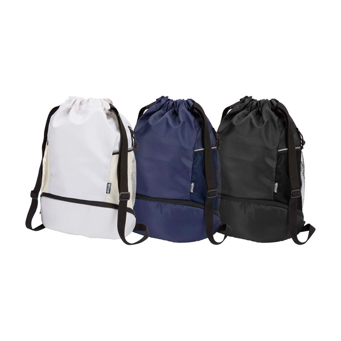 Bolsa sport con tejido reciclado impermeable y zapatero 18L color arena segunda vista varios colores Bolsa sport con tejido reciclado impermeable y zapatero 18L color arena segunda vista varios colores