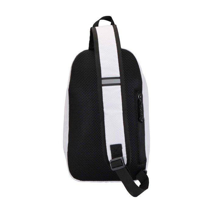 Bolsa bandolera de hidratación con tejido reciclado impermeable 6L color arena segunda vista trasera